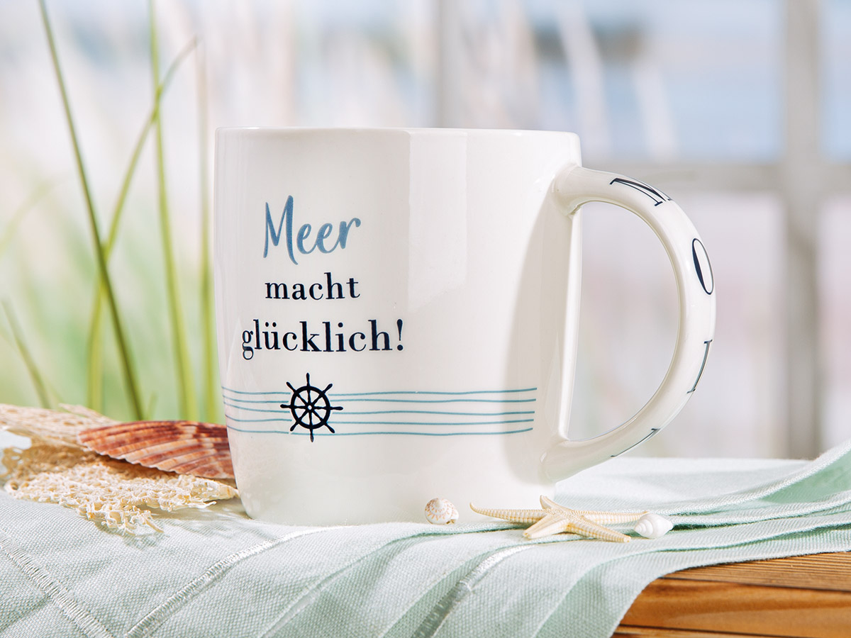 Porzellantasse "Meer macht glücklich"