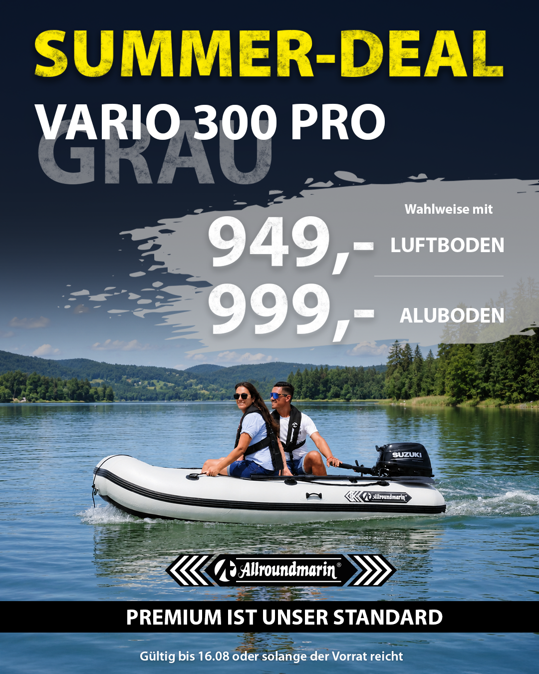 Schlauchboot Vario 300 Pro grau/olivgrün Aktion