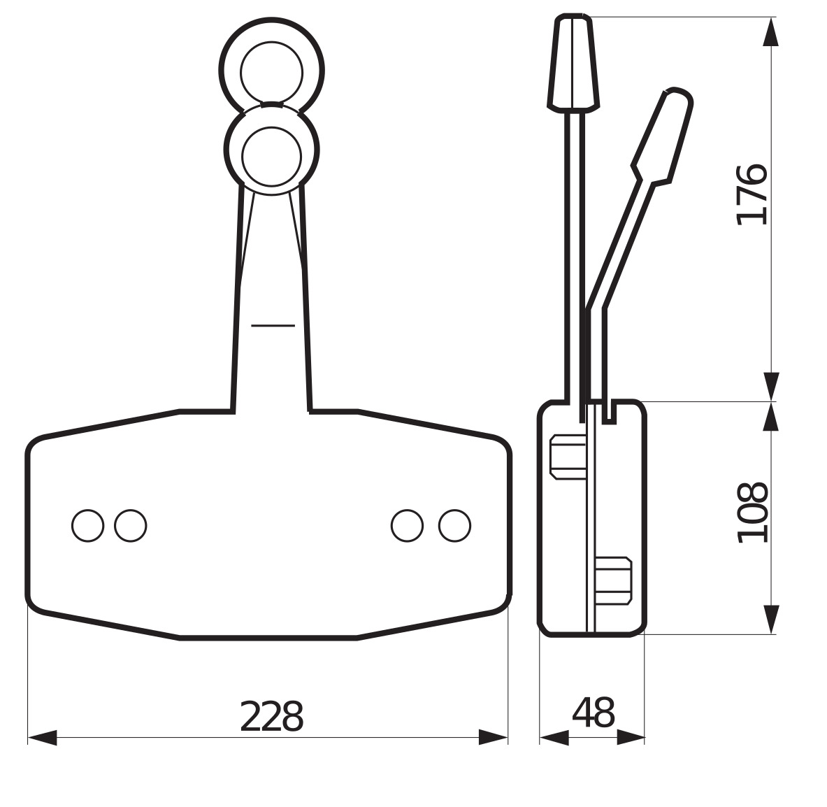 Ultraflex Doppelhebelschaltbox B47 und B49