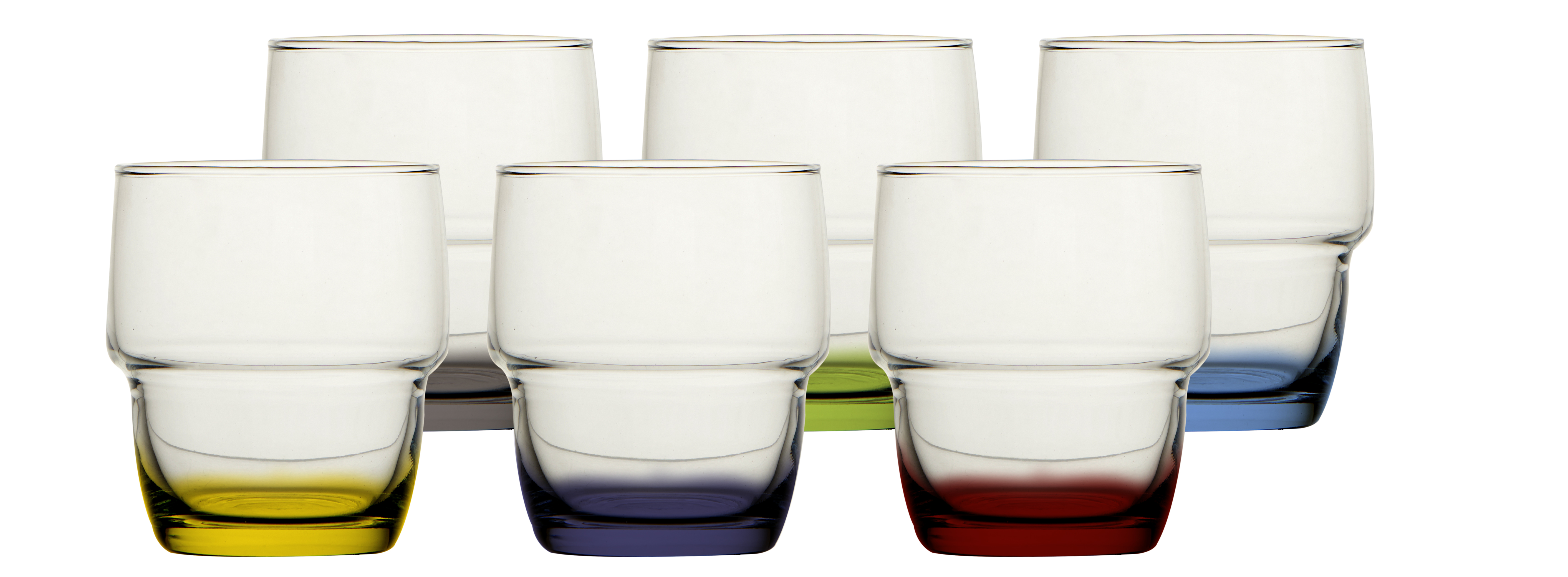 Party Wasserglas bunt stapelbar NEU - 6er Set Party Wasserglas bunt stapelbar NEU - 6er Set