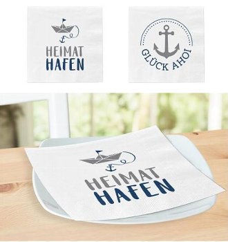 Servietten Heimat Hafen/Glück Ahoi