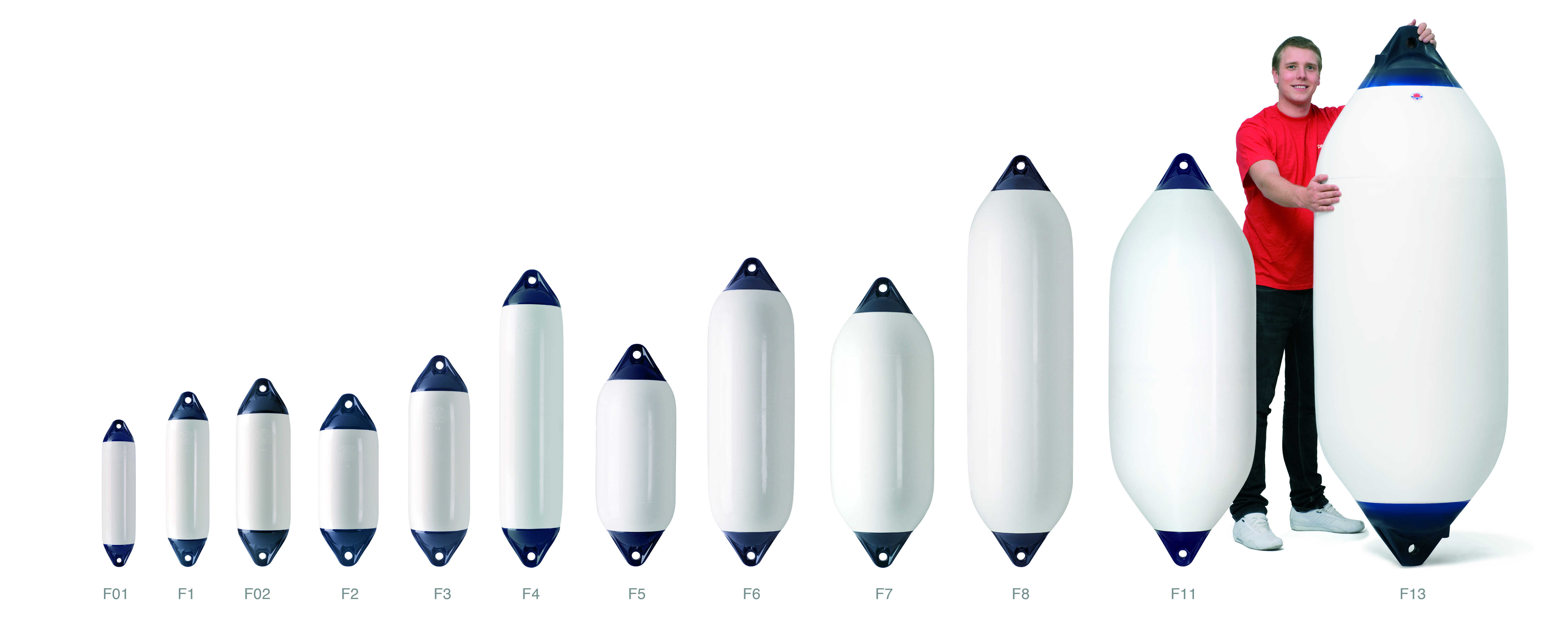 All Polyform Fender Serie F weiß-blau
