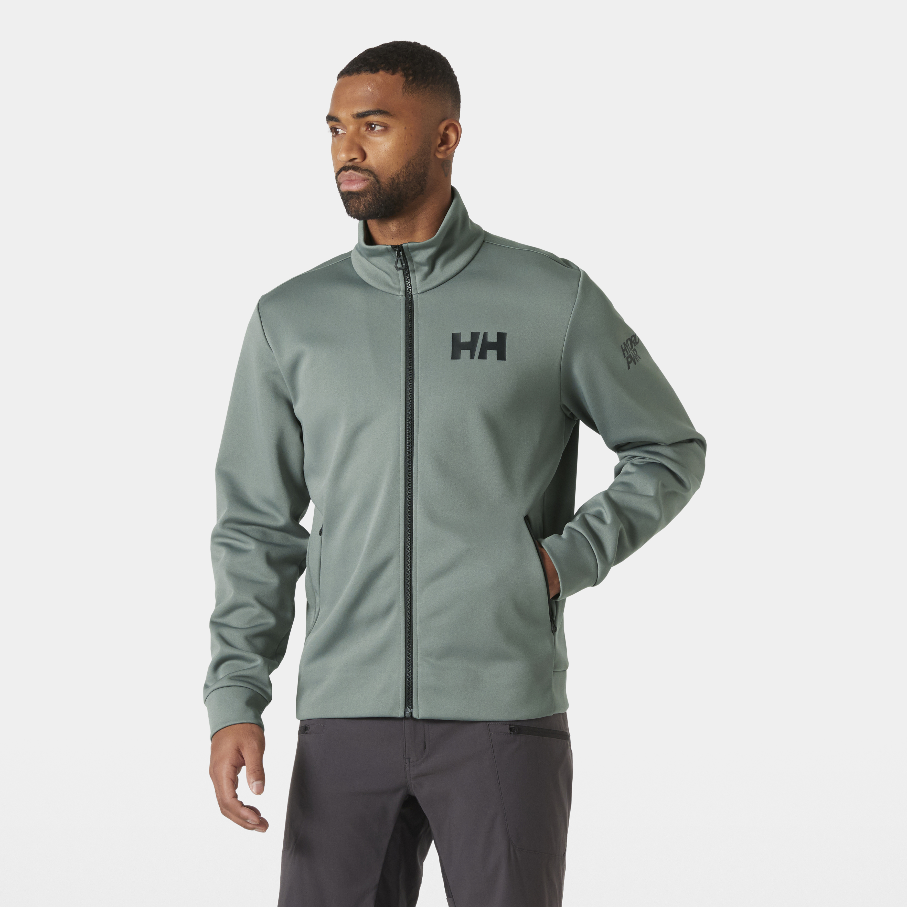 Helly Hansen HP Fleece Jacke 2.0 Herren grau/grün Helly Hansen HP Fleece Jacke 2.0 Herren grau/grün